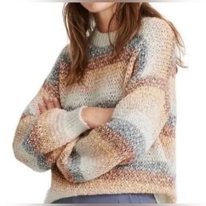 Madewell Baez Pullover Sweater in Colorful Stripe Size M